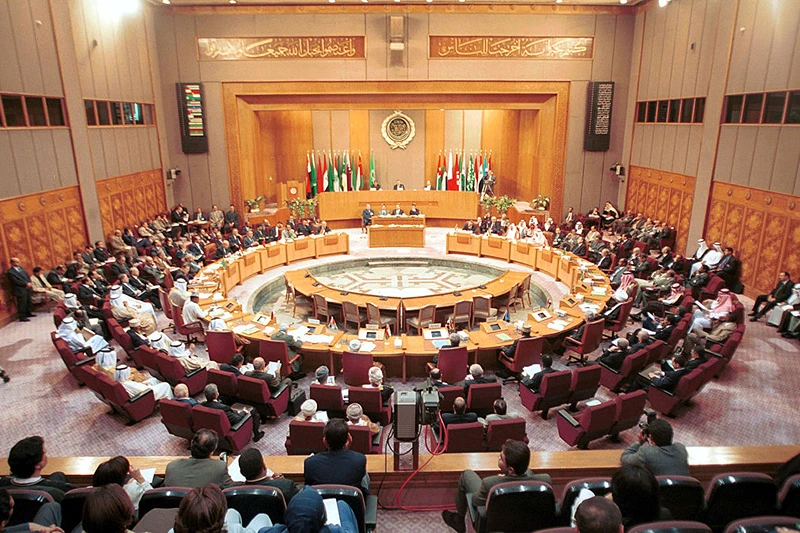 CAIRO, EGYPT - NOVEMBER 10: Arab foreign ministers meet at the Arab League November 10, 2002 in Cairo, Egypt. The ministers were meeting to discuss the new United Nations resolution on disarming Iraq. (Photo by Norbert Schiller/Getty Images)