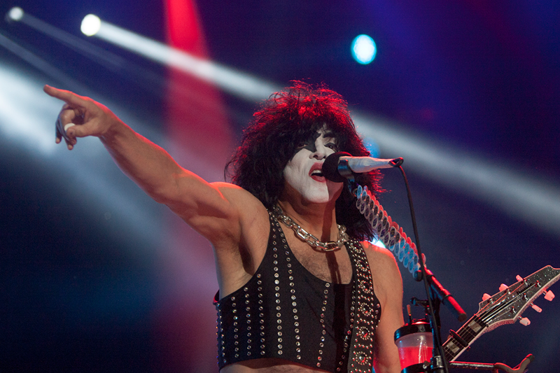 Paul Stanley, vocalist for US rock band Kiss, performs during the Corona Northside 2016 festival in Monterrey, Mexico's Nuevo Leon, on November 12, 2016. / AFP / Julio Cesar Aguilar (Photo credit should read JULIO CESAR AGUILAR/AFP via Getty Images)