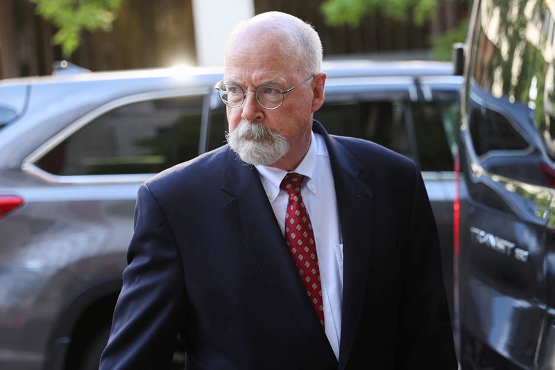 Special Counsel John Durham departs the U.S. Federal Courthouse after opening arguments in the trial of Attorney Michael Sussmann, where Durham is prosecuting Sussmann on charges that Sussmann lied to the Federal Bureau of Investigation (FBI) while providing information about later discredited...