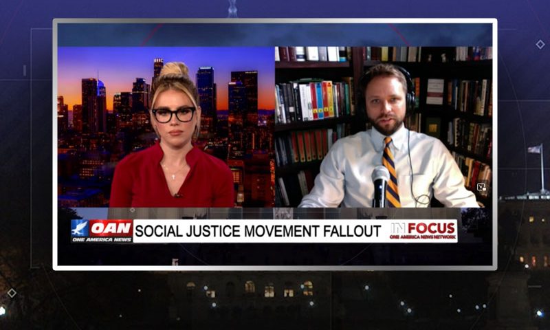 Video still from Dr. Owen Strachan's interview with In Focus on One America News Network