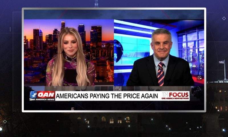Video still from Dan Geltrude's interview with In Focus on One America News Network