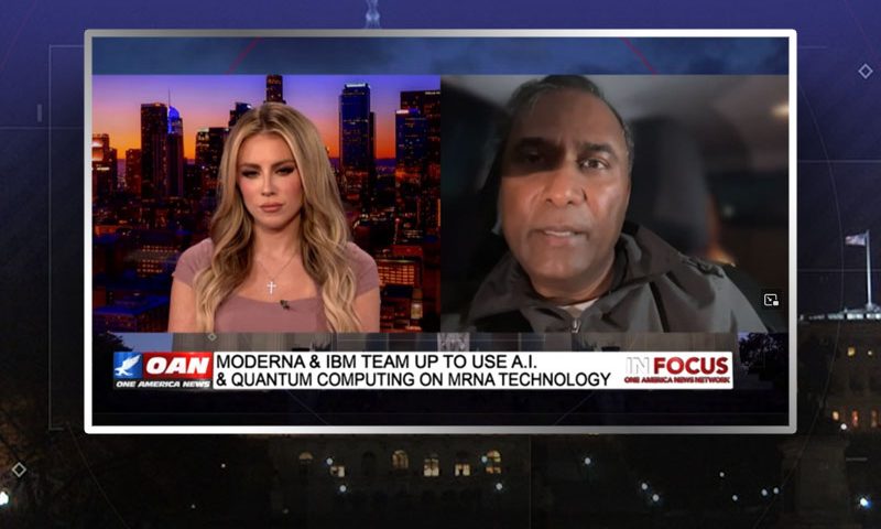 Video still from Dr. Shiva Ayyadurai's interview with In Focus on One America News Network