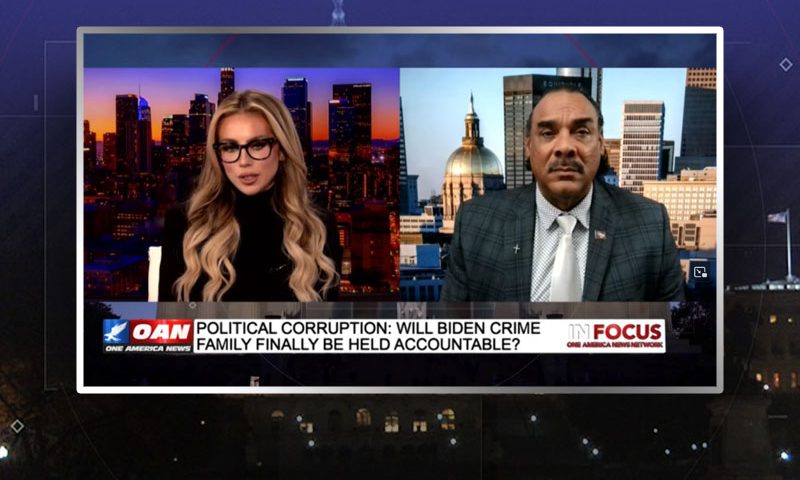 Video still from Bruce Levell's interview with In Focus on One America News Network