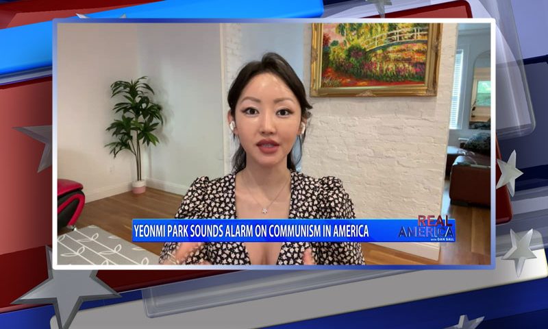 Video still from Yeonmi Park's interview with Real America on One America News Network