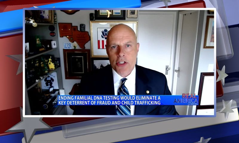 Video still from Ron Vitiello's interview with Real America on One America News Network