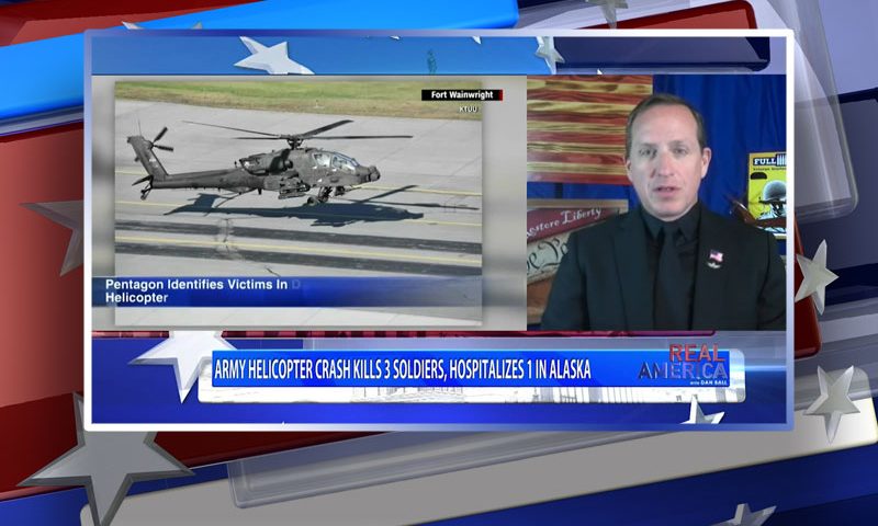 Video still from Lt. Col. Darin Gaub's interview with Real America on One America News Network
