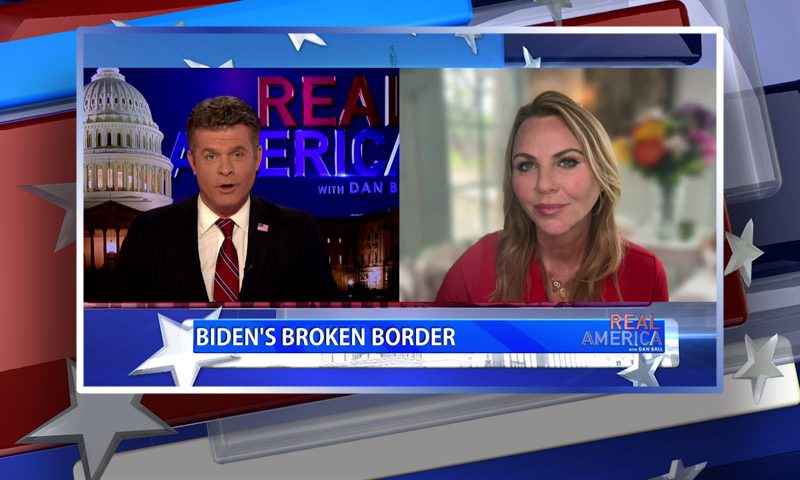Video still from Lara Logan's interview with Real America on One America News Network