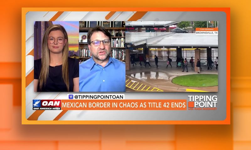 Video still from Todd Bensman's interview with Tipping Point on One America News Network