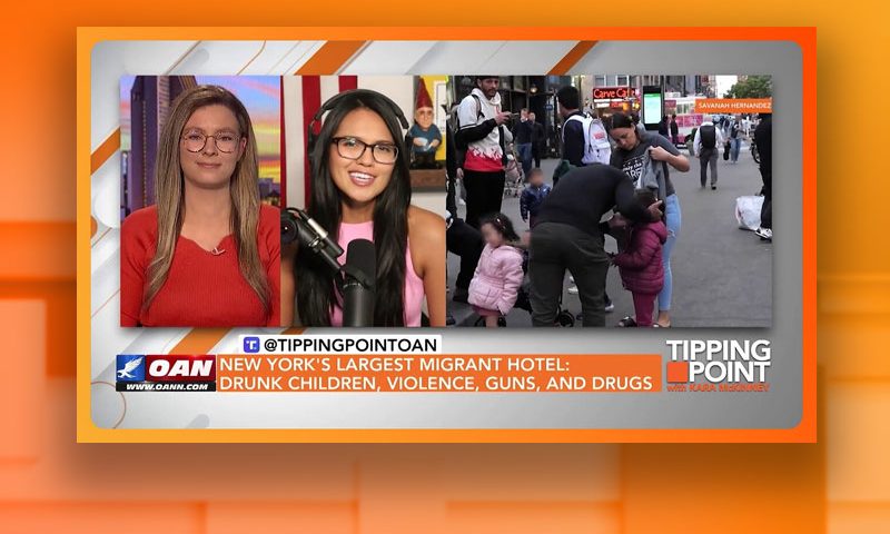 Video still from Savanah Hernandez's interview with Tipping Point on One America News Network