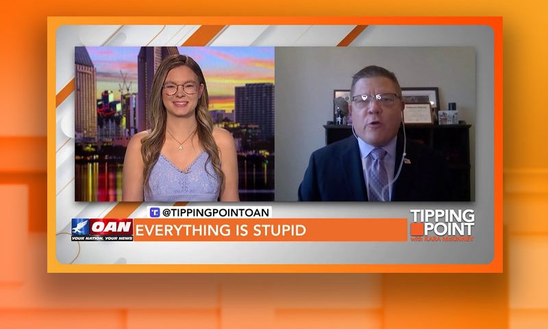 Video still from Jim Nelles' interview with Tipping Point on One America News Network