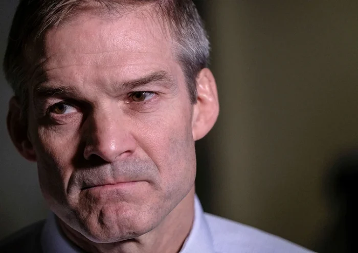 WASHINGTON, DC - OCTOBER 23: U.S. House Oversight and Reform Committee ranking member Rep. Jim Jordan (R-OH), pauses while speaking after a closed session before the House Intelligence, Foreign Affairs and Oversight committees on Capitol Hill on October 23, 2019 in Washington, DC. Deputy Assistant Secretary of Defense Laura Cooper was on Capitol Hill to testify before the committees as part of the ongoing impeachment inquiry against President Donald Trump. (Photo by Alex Wroblewski/Getty Images)