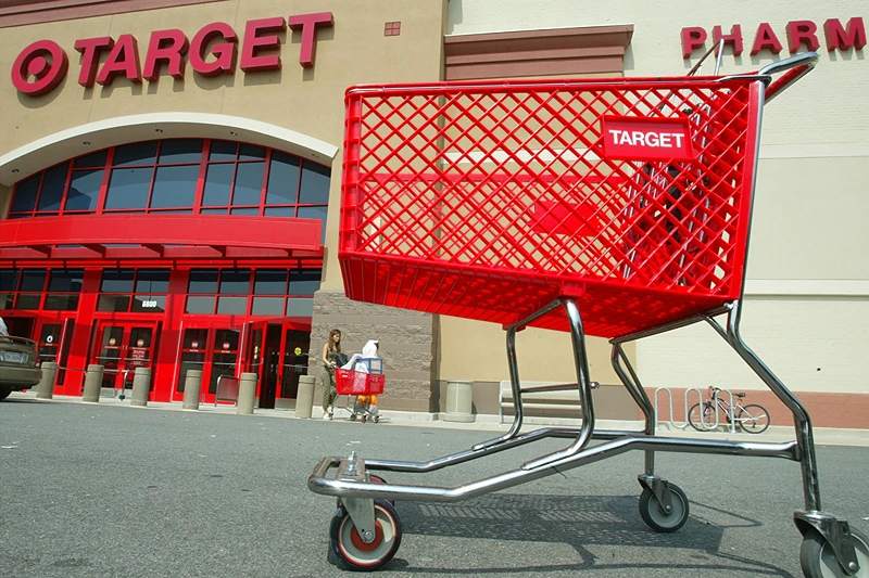 SPRINGFIELD, VA - AUGUST 14: Customers leave Target August 14, 2003 in Springfield, Virgina. Target Corp. reported a four percent increase in second-quarter profits. (Photo by Alex Wong/Getty Images)