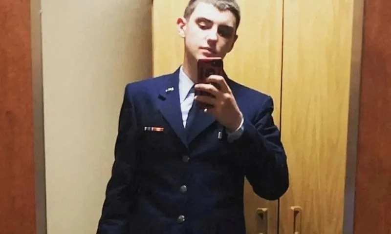 FILE PHOTO: An undated picture shows Jack Douglas Teixeira, a 21-year-old member of the U.S. Air National Guard, who was arrested by the FBI, over his alleged involvement in leaks online of classified documents, posing for a selfie at an unidentified location. Social Media Website/via Reuters/File Photo