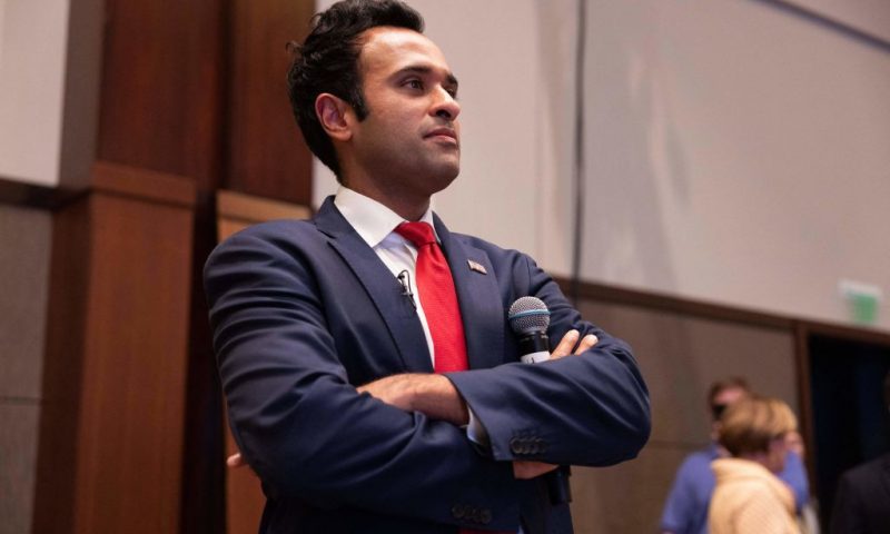 Entrepreneur and political activist Vivek Ramaswamy waits to take the stage during the Vision 2024 National Conservative Forum at the Charleston Area Convention Center in Charleston, South Carolina, on March 18, 2023. (Photo by Logan Cyrus / AFP) (Photo by LOGAN CYRUS/AFP via Getty Images)