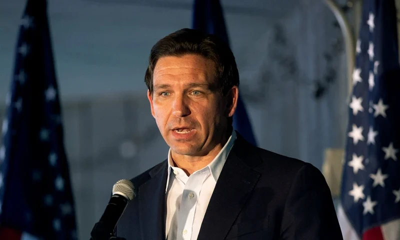 Republican presidential candidate Florida Gov. Ron DeSantis delivers remarks during his "Our Great American Comeback" Tour stop on June 1, 2023 in Salem, New Hampshire. (Photo by Scott Eisen/Getty Images)