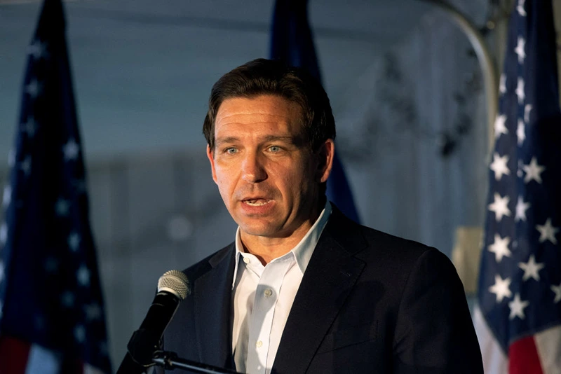 Republican presidential candidate Florida Gov. Ron DeSantis delivers remarks during his "Our Great American Comeback" Tour stop on June 1, 2023 in Salem, New Hampshire. (Photo by Scott Eisen/Getty Images)