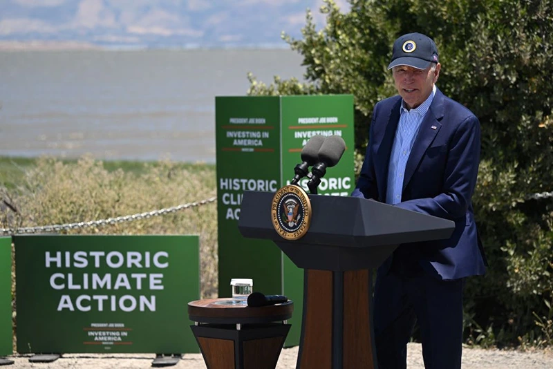 Biden pledges huge funding to combat climate change.