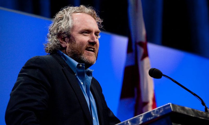 Andrew Breitbart, editor and founder of BigGovernment.com political website, speaks at a "Cut Spending Now" rally at the conservative Americans for Prosperity (AFP) "Defending the American Dream Summit" in Washington on November 5, 2011. AFP PHOTO/Nicholas KAMM (Photo credit should read NICHOLAS KAMM/AFP via Getty Images)