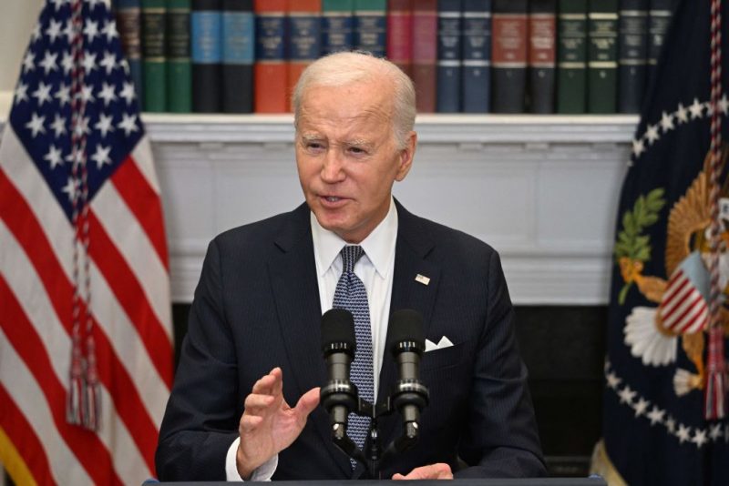 US President Joe Biden speaks about the US Supreme Court's decision overruling student debt forgiveness, in the Roosevelt Room of the White House in Washington, DC, on June 30, 2023. The court said Biden had overstepped his powers in cancelling more than $400 billion in debt, in an effort to alleviate the financial burden of education that hangs over many Americans decades after they finished their studies. (Photo by Jim WATSON / AFP) (Photo by JIM WATSON/AFP via Getty Images)