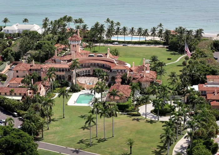 PALM BEACH, FLORIDA - SEPTEMBER 14: In this aerial view, former U.S. President Donald Trump's Mar-a-Lago estate is seen on September 14, 2022 in Palm Beach, Florida. Trump's legal team is currently negotiating with the Justice Department regarding the selection of a Special Master to review documents, some marked Top Secret, seized when the FBI searched the compound. (Photo by Joe Raedle/Getty Images)