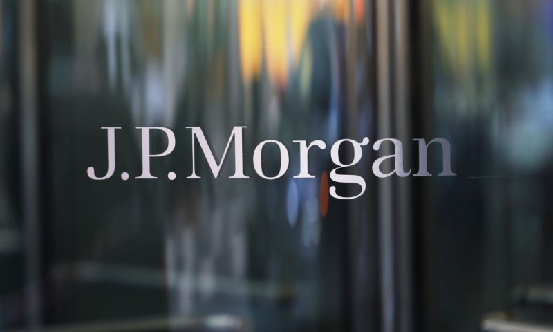 NEW YORK, NEW YORK - MAY 26: The JPMorgan Chase logo is seen at their headquarters building on May 26, 2023 in New York City. JPMorgan Chase chief executive Jamie Dimon is set to be deposed under oath for two civil lawsuits that claim that the bank ignored warnings that Jeffrey Epstein was trafficking teenage girls for sex while profiting from his relationship with him. The lawsuits were filed in federal court late last year by lawyers representing Epstein's victims and the other by the government of the U.S. Virgin Islands. Epstein died by suicide three years ago while in federal custody on sex trafficking charges. The bank states that he was dropped as a client decades ago. (Photo by Michael M. Santiago/Getty Images)