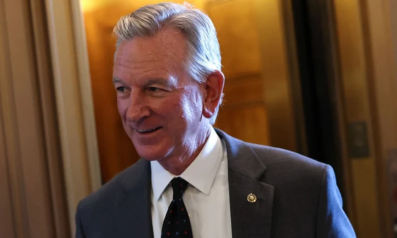U.S. Sen. Tommy Tuberville (R-AL) walks to the Senate chambers at the U.S. Capitol on June 1, 2023 in Washington, DC. The Senate is expected to take up The Fiscal Responsibility Act, legislation negotiated between the White House and House Republicans to raise the debt ceiling until 2025 and avoid a federal default. The House passed the bill last night with a bipartisan vote of 314-117. (Photo by Kevin Dietsch/Getty Images)