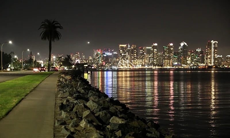 SAN DIEGO, CA - NOVEMBER 21: A general view of the San Diego skyline before an imposed curfew on November 21, 2020 in San Diego, California. California Governor Gavin Newsom has imposed a curfew, starting at 10 pm on Saturday evening, on several California counties due to an increase of COVID-19 infection rates around the state. (Photo by Sandy Huffaker/Getty Images)