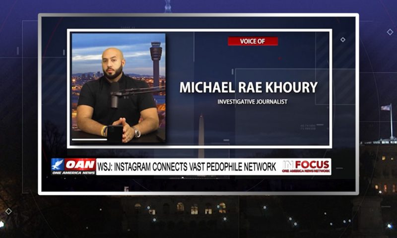 Video still from Michael Rae Khoury's interview with In Focus on One America News Network