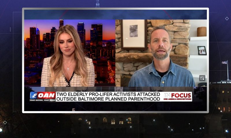 Video still from Kirk Cameron's interview with In Focus on One America News Network