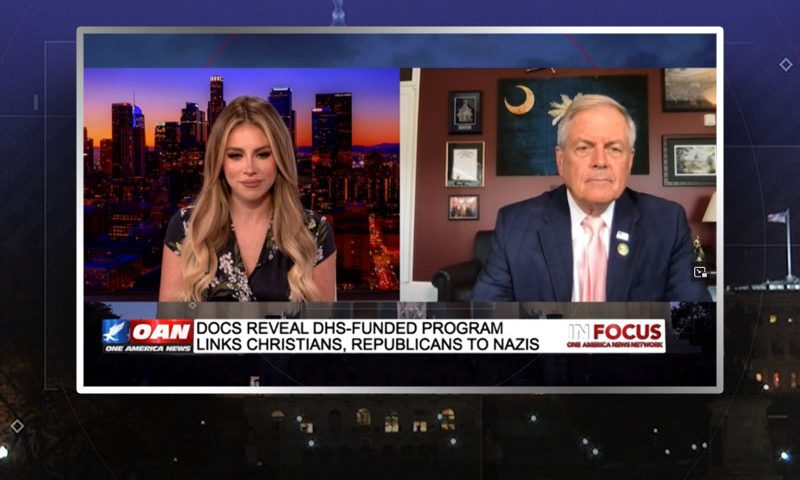 Video still from Rep. Ralph Norman's interview with In Focus on One America News Network
