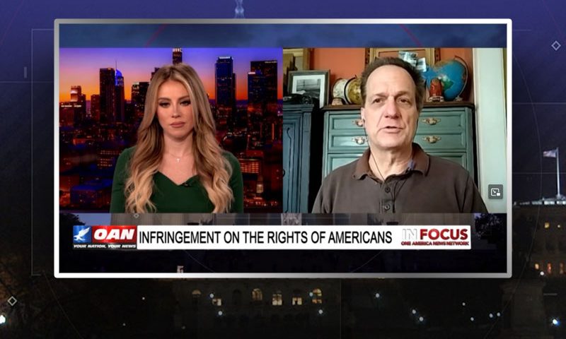 Video still from James Roguski's interview with In Focus on One America News Network