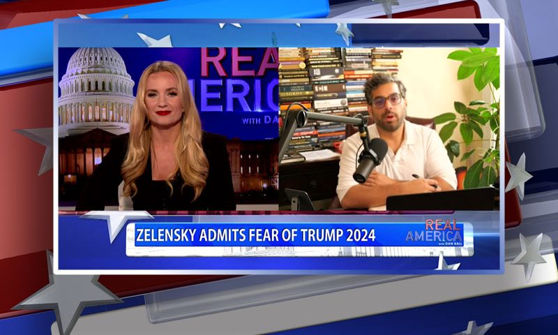 Video still from Raheem Kassam's interview with Real America on One America News Network