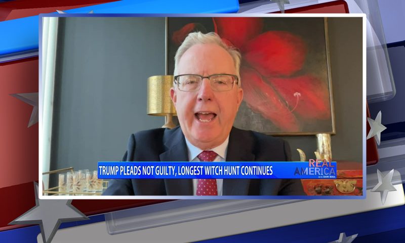 Video still from Chris Farrell's interview with Real America on One America News Network