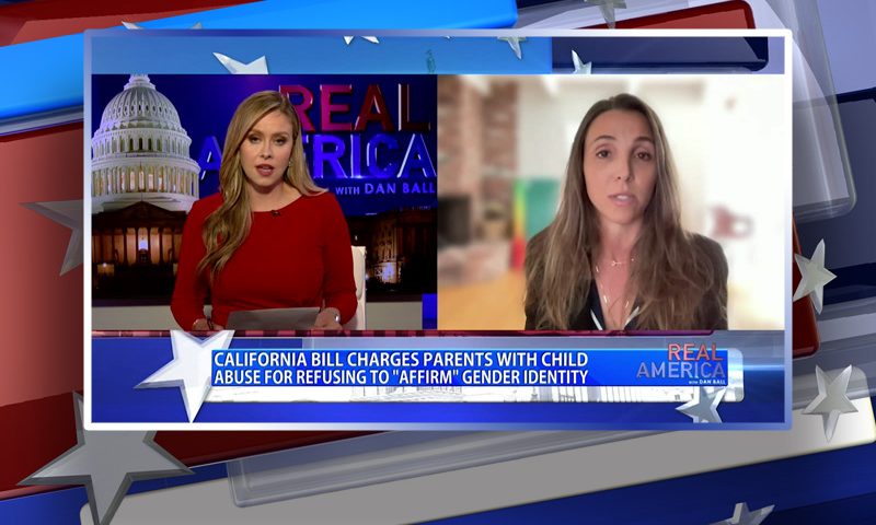 Video still from Nicole Pearson's interview with Real America on One America News Network