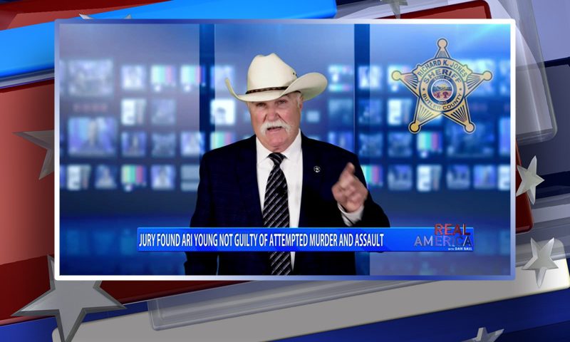 Video still from Sheriff Richard Jones' interview with Real America on One America News Network