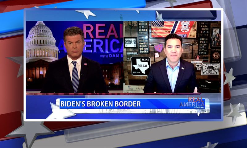 Video still from Victor Avila's interview with Real America on One America News Network