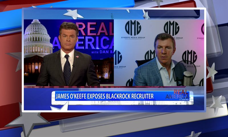 Video still from James O'Keefe's interview with Real America on One America News Network