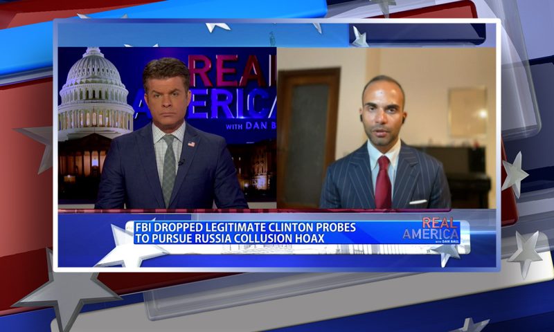 Video still from George Papadopoulos' interview with Real America on One America News Network