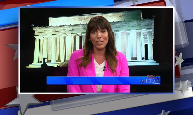 Video still from Melissa Ohden's interview with Real America on One America News Network