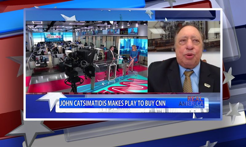 Video still from John Catsimatidis' interview with Real America on One America News Network