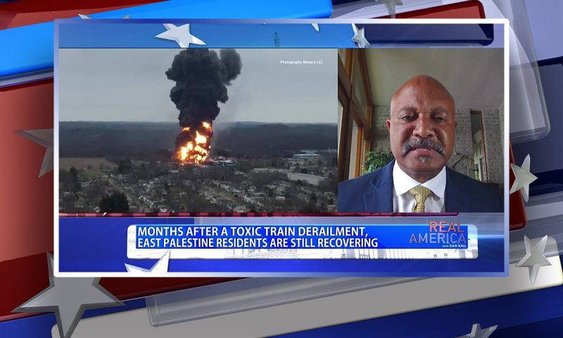 Video still from Curtis Hill's interview with Real America on One America News Network