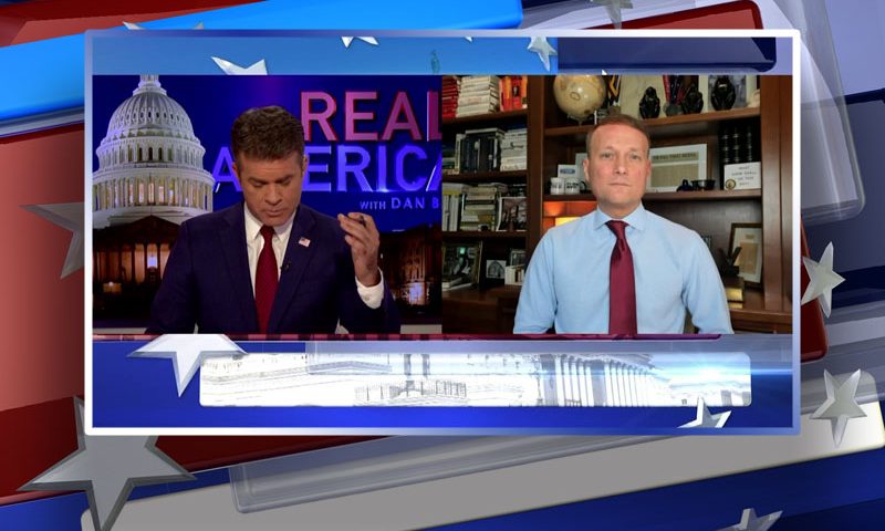 Video still from Adam Andrzejewski's interview with Real America on One America News Network