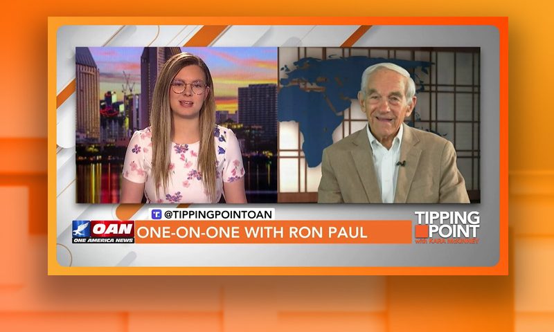 Video still from Ron Paul's interview with Tipping Point on One America News Network
