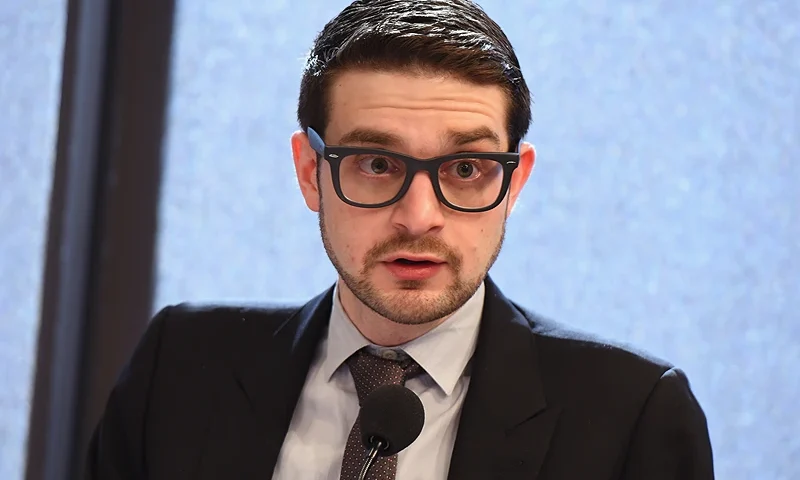NEW YORK, NY - APRIL 21: Founder of the Alexander Soros Foundation Alexander Soros speaks onstage during the Ford Foundation-United Nations Development Programme Forests for Climate event at the Ford Foundation on April 21, 2016 in New York City. Without tropical forests, humanity will lose indispensable years to reduce fossil fuel use. Where indigenous peoples and local communities have secure land rights to their forests, there is less deforestation and better forest protection. (Photo by Dave Kotinsky/Getty Images for Ford Foundation)