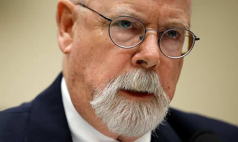 WASHINGTON, DC - JUNE 21: Special Counsel John Durham testifies before the House Judiciary Committee in the Rayburn House Office Building on June 21, 2023 in Washington, DC. Durham was tasked by former Attorney General William Barr and the Trump administration to investigate the origins of the FBI's investigation into Russian interference in the 2016 U.S. elections. After four years of work, Durham's report highlighted FBI agents withholding key information from judges, disregarded reasons not to investigate Trump's campaign and yielded only one conviction - a guilty plea from a little-known FBI employee - and two acquittals at trial. (Photo by Chip Somodevilla/Getty Images)