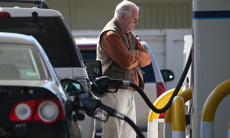 MILL VALLEY, CA - MARCH 03: A customer pumps gasoline into his car at an Arco gas station on March 3, 2015 in Mill Valley, California. U.S. gas prices have surged an average of 39 cents in the past 35 days as a result of the price of crude oil prices increases, scheduled seasonal refinery maintenance beginning and a labor dispute at a Tesoro refinery. It is predicted that the price of gas will continue to rise through March. (Photo by Justin Sullivan/Getty Images)