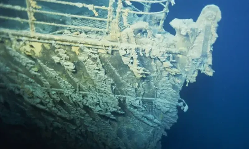 The wreck of Titanic lies on the ocean floor in 12,500 feet of water about 370 miles off the coast of Newfoundland. Photograph: Xavier Desmier/Gamma-Rapho/Getty Images