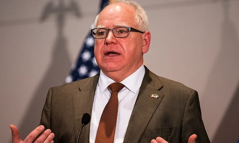ST. PAUL, MN - APRIL 19: Minnesota Governor Tim Walz speaks during a press conference about public safety as the Derek Chauvin murder trial goes to jury deliberations on April 19, 2021 in St. Paul, Minnesota. Closing statements were heard today in the trial of the former Minneapolis Police officer who is charged with multiple counts of murder in the death of George Floyd. (Photo by Stephen Maturen/Getty Images)