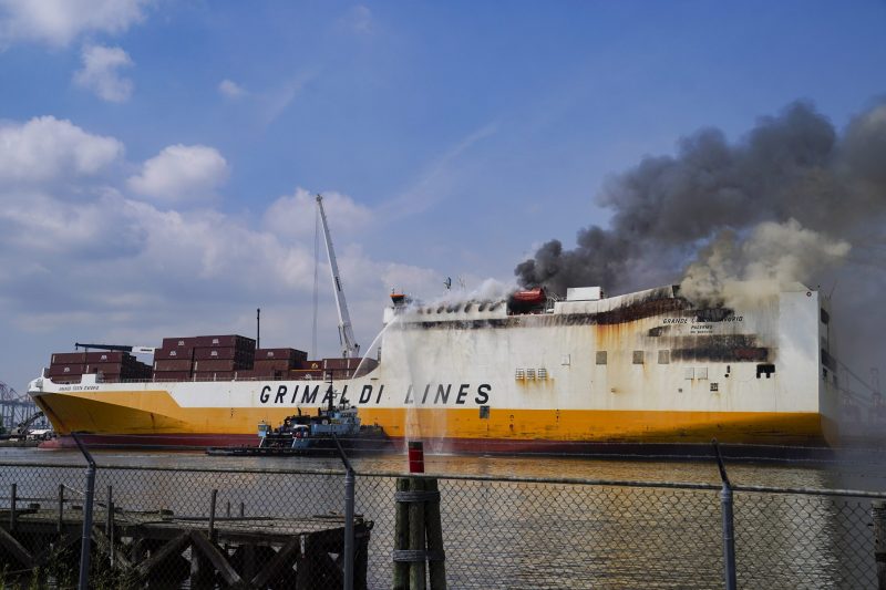 Cargo Ship Fire in Port Newark Officially Extinguished – One America ...