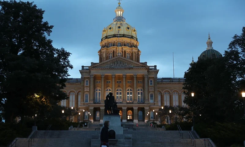 DES MOINES, IOWA - OCTOBER 09: The Iowa State Capitol building is seen on October 09, 2019 in Des Moines, Iowa. The 2020 Iowa Democratic caucuses will take place on February 3, 2020, making it the first nominating contest in the Democratic Party presidential primaries. (Photo by Joe Raedle/Getty Images)